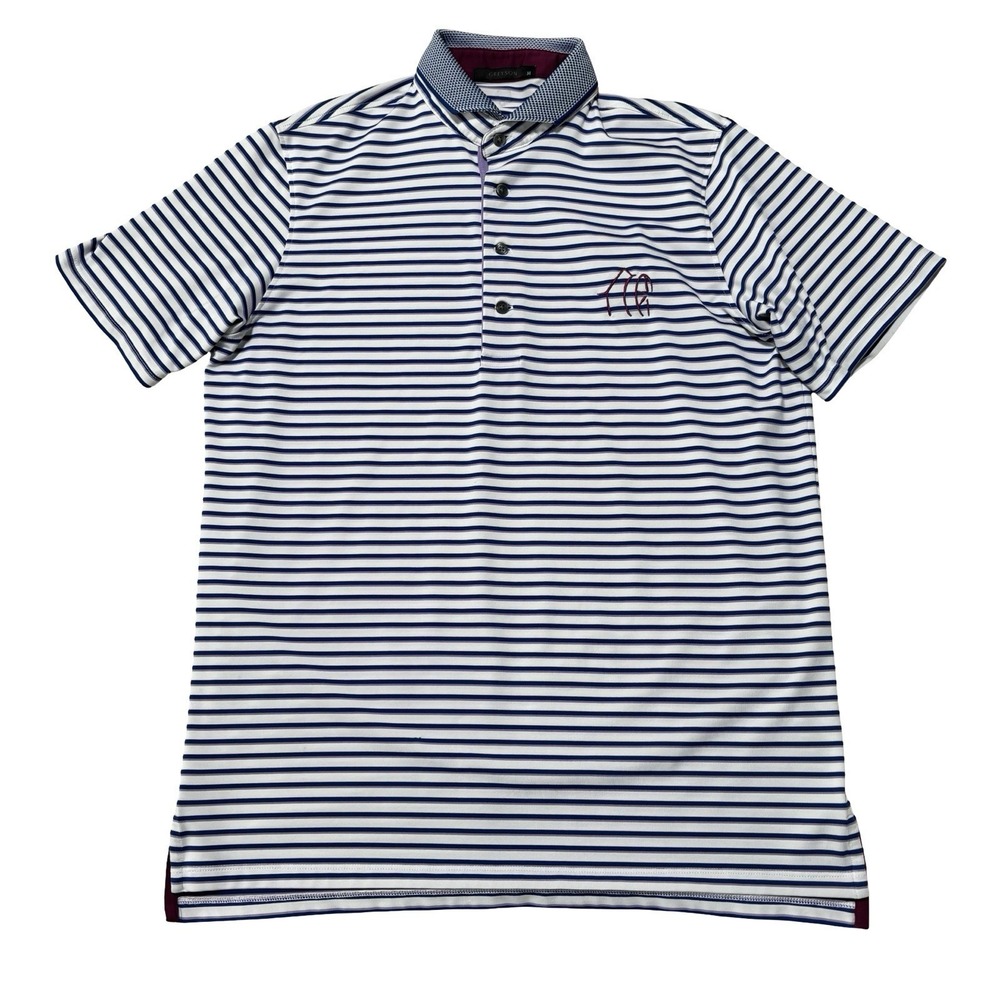 Greyson Men's Striped Polo Shirt Size Medium 21 x 28